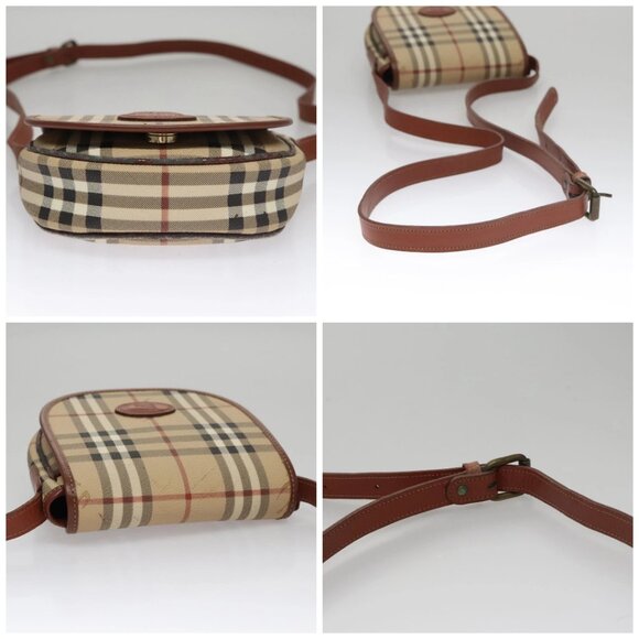 Burberrys Nova Check Shoulder Bag PVC Leather Beige Auth 110021 - Picture 15 of 16